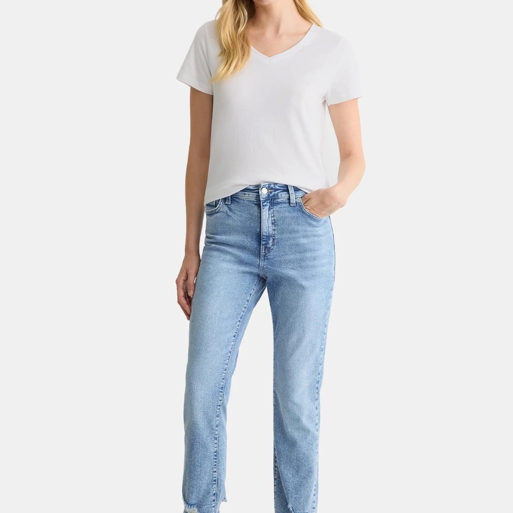 NWT Time and Tru Women's Cotton V-Neck Tee  - Teal Lagoon - Size XL